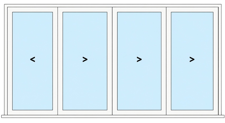 Four-panel bi-fold doors